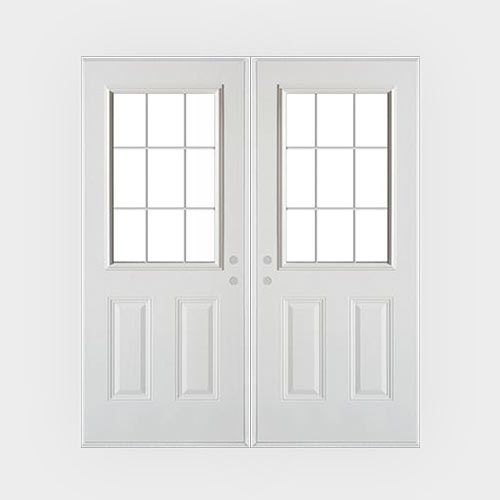 Double Metal Entry Doors 9-Light - Yoder's Portable Buildings